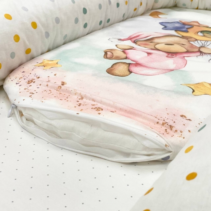 Protectie somn – Baby Nest patut bebe Ursulet roz (3)